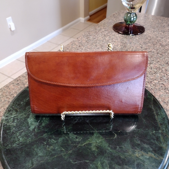 Coach Vtg British Tan Leather Envelope  Wallet - Picture 1 of 17